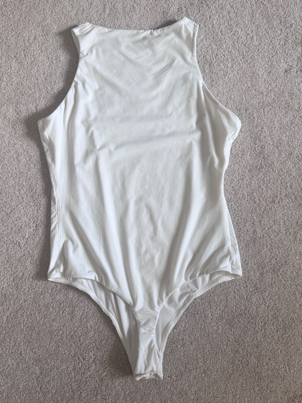 SKIMS White Scoop Neck Racerback high neck Sleeveless Bodysuit - Picture 2 of 5
